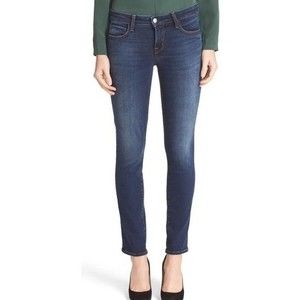 L'agence Coco Mid Rise Slim Straight Jeans Blue Denim 24